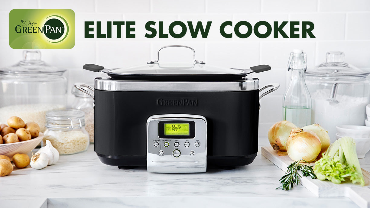 GreenPan 6 Quart Slow Cooker - Ceramic Nonstick - Black