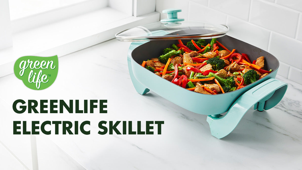 GreenLife - Healthy Power 5-Quart Square Electric Skillet - Turquoise