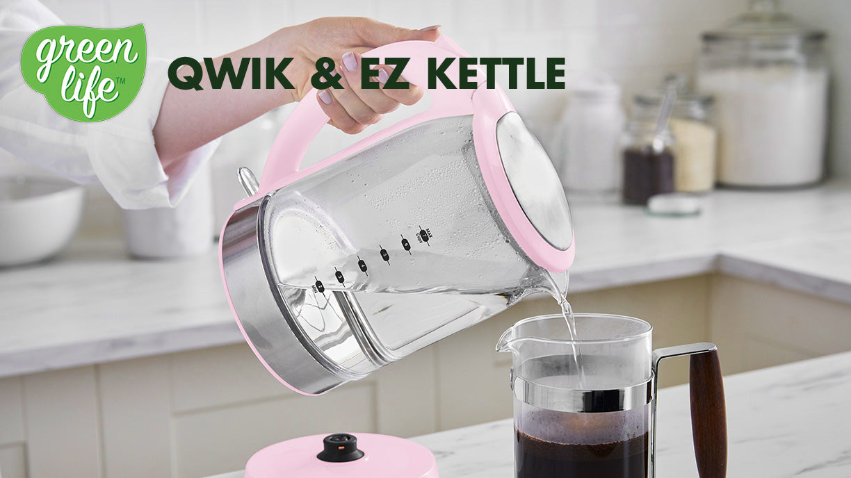 GreenLife Qwik & EZ Glass Kettle, Pink