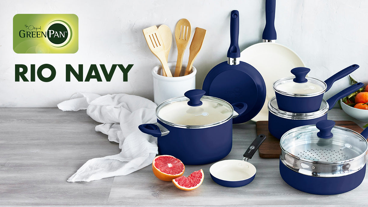 Mini Ceramic Nonstick 1-Quart Saucepan, Navy