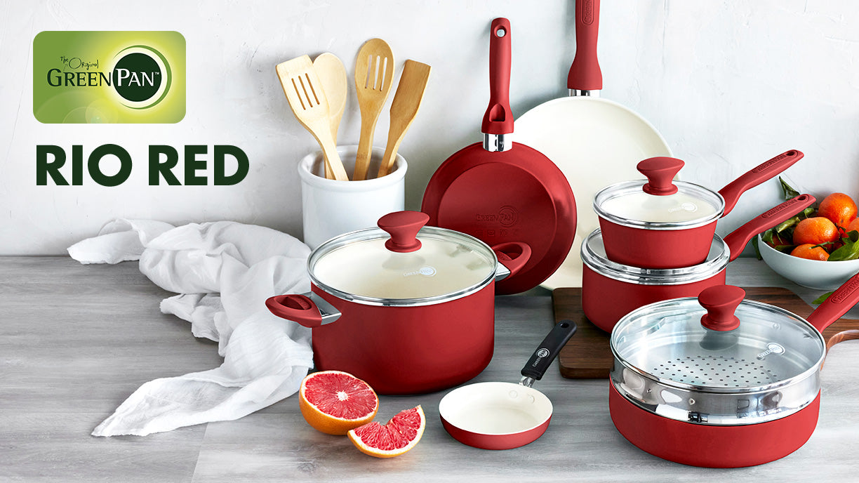 GreenPan Rio Nonstick Red 16 Piece Cookware Set