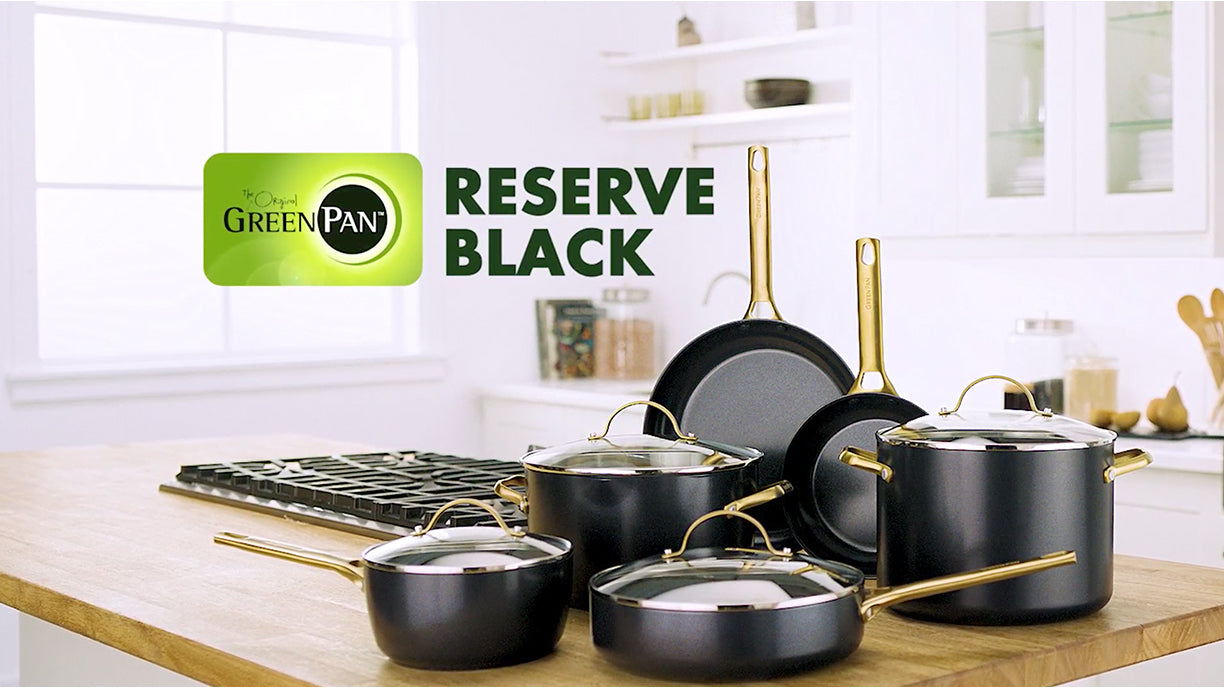 GreenPan Reserve Ceramic Nonstick Frypan, Set of 2 - Black