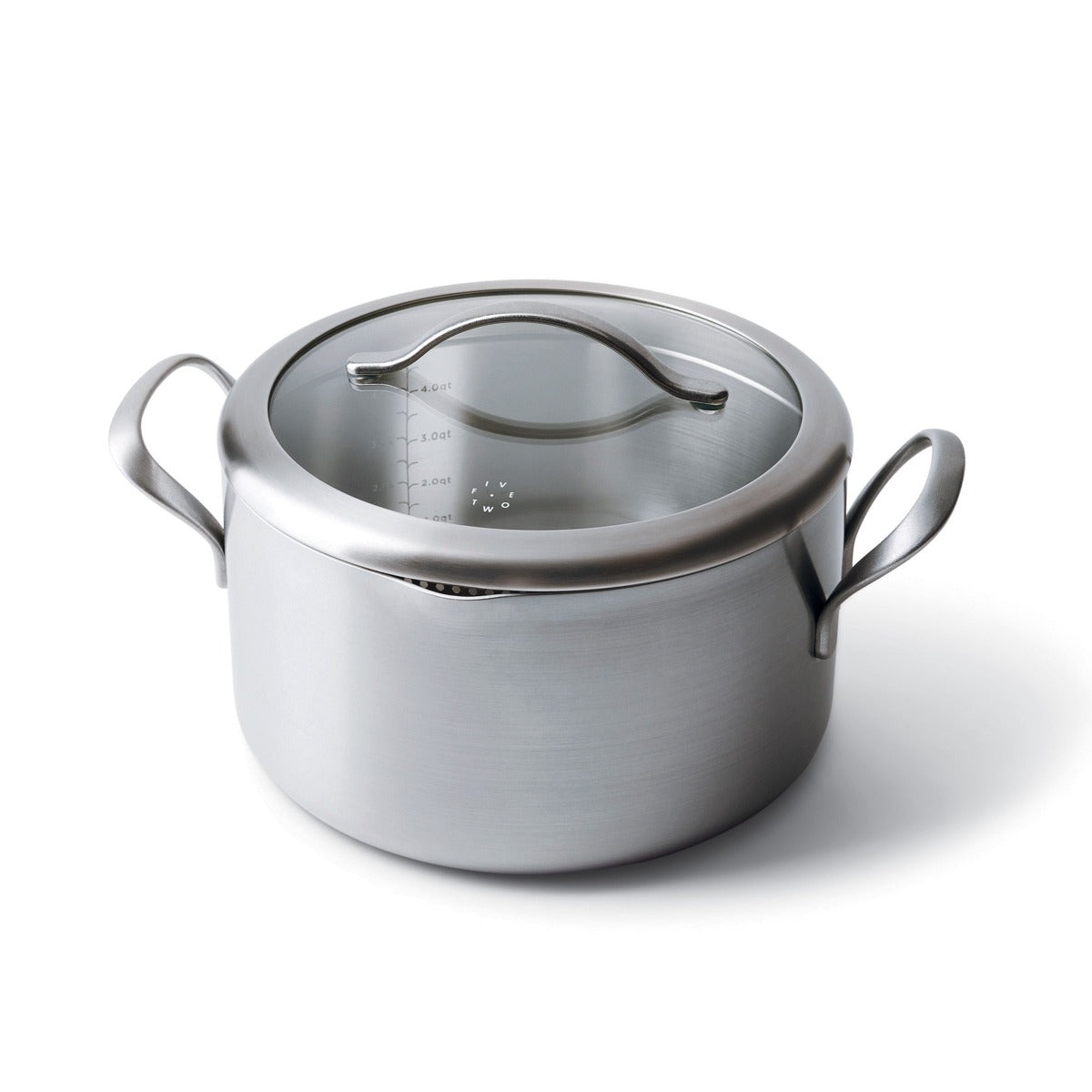 Five Two by GreenPan 6-Quart Stockpot with Straining Lid and Pour Spouts