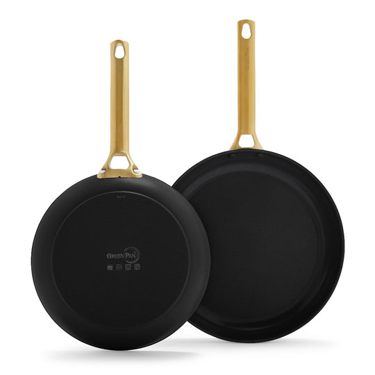 GreenPan Pancake Pan, Non Stick, Toxin Free Ceramic Frying Pan - Induction,  Oven & Dishwasher Safe Cookware - 28 cm, Black