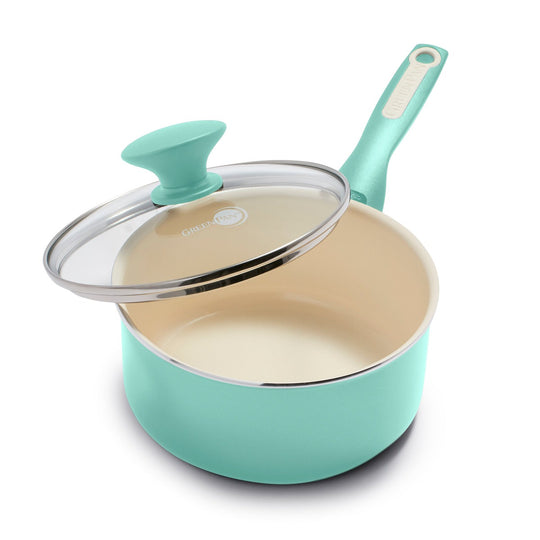 Five Two by GreenPan 2.75-Quart Saucepan with Straining Lid and Pour S