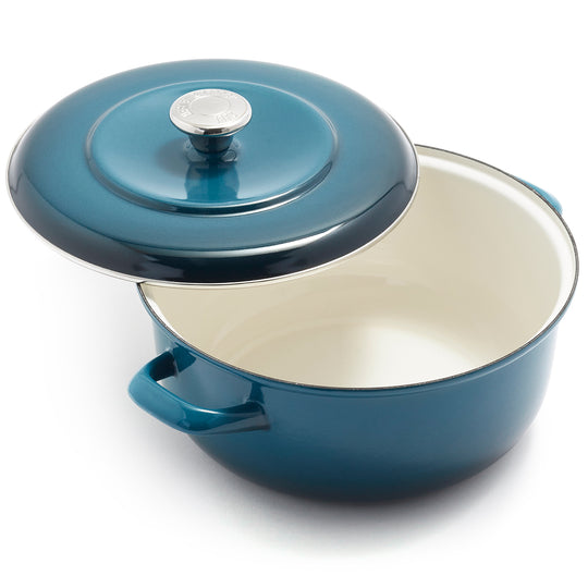 BK Enameled Steel Dutch Oven, 3.5-Quart, Black, Blue, & White on Food52