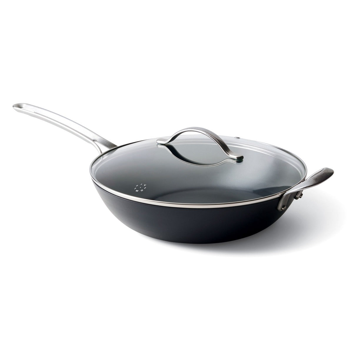 Five Two by GreenPan 12" Carbon Steel Wok with Lid and Foldable Rack