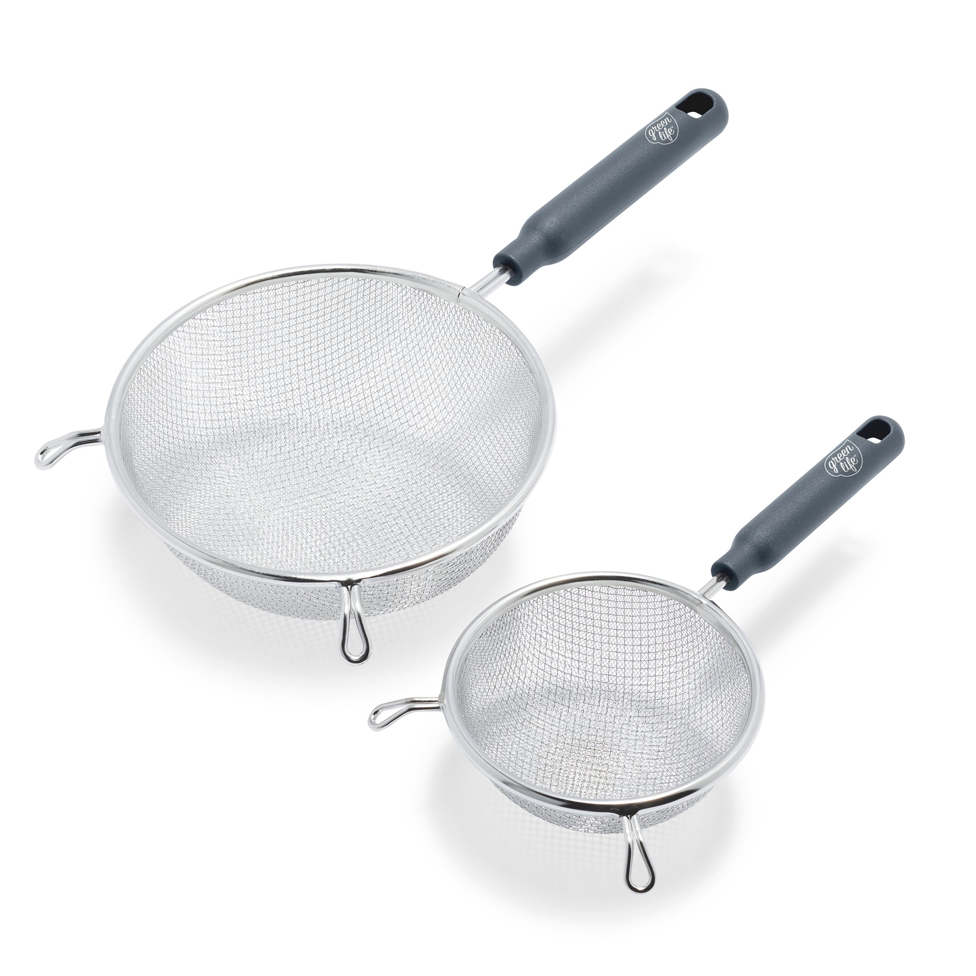 GreenLife Stainless Steel Mesh Strainers, Set of 2