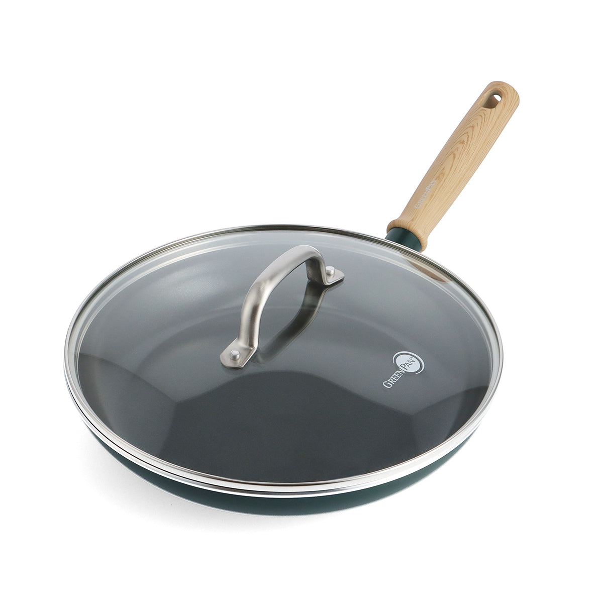 Hudson Ceramic Nonstick 11" Frypan with Lid | Forest Green