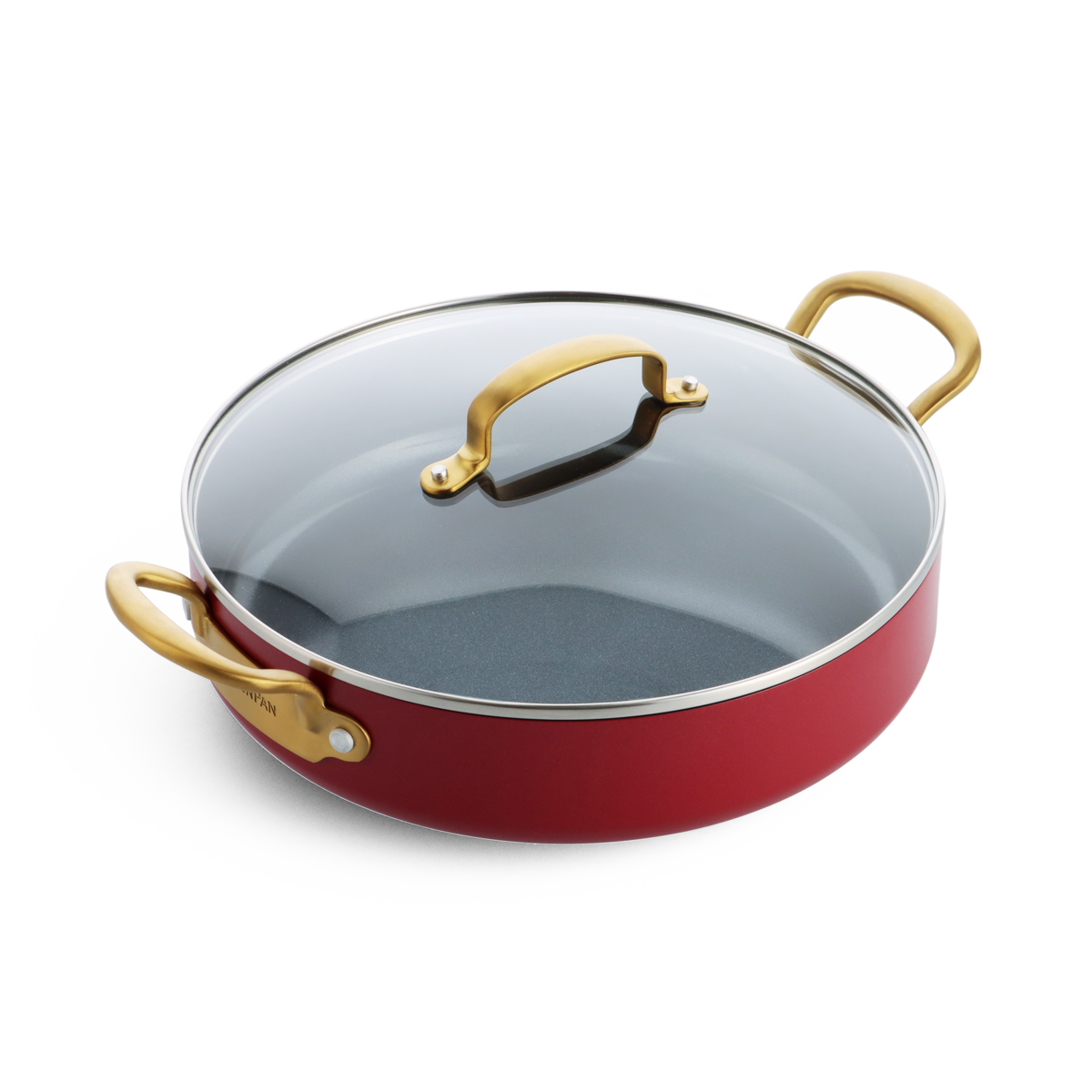 Barcelona Ceramic Nonstick 4.45-Quart Sauté Pan with Lid | Red