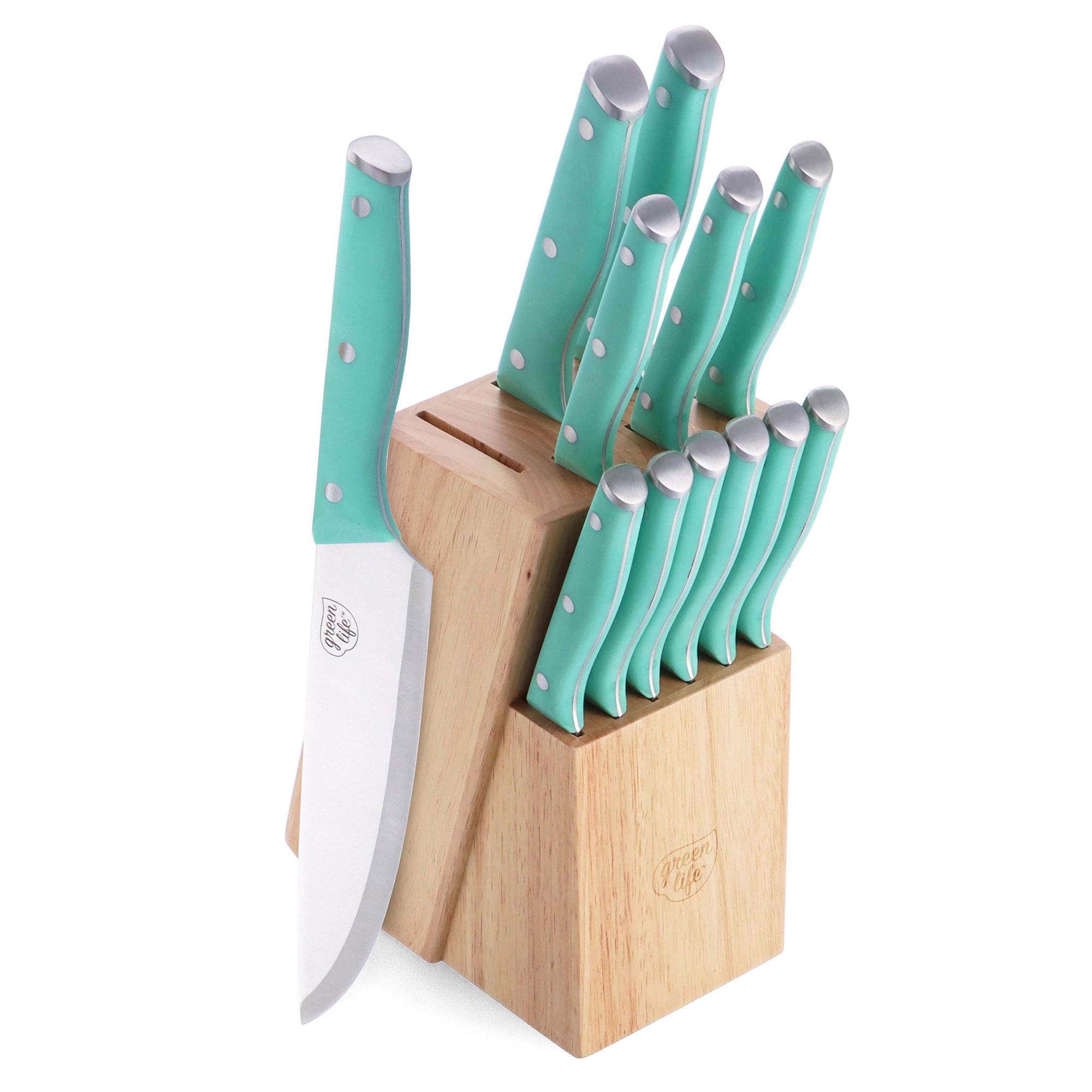 GreenLife Stainless Steel 13-Piece Knife Block Cutlery Set