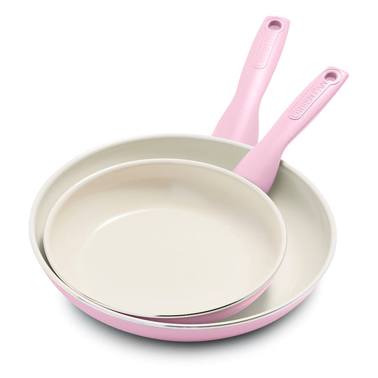 Pink Icing Healthy Nonstick Ceramic 2 Pcs Frying Pan & Wok Set – Bi Ace Cook