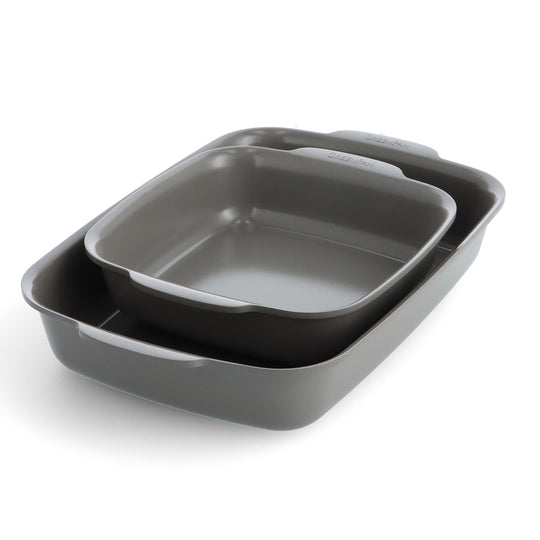 GreenPan Premiere Ovenware Ceramic Nonstick Rectangular Pan 13x9 with Lid Gray