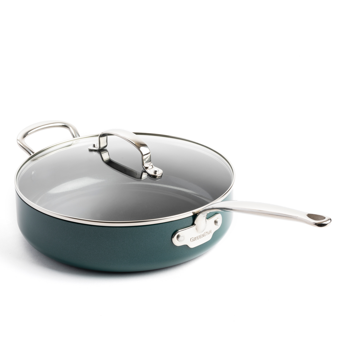 Barcelona Ceramic Nonstick 4.45-Quart Sauté Pan with Lid | Green