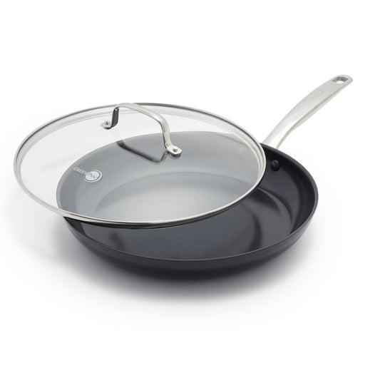 Chatham Black Ceramic Nonstick 5-Quart Sauté Pan with Lid