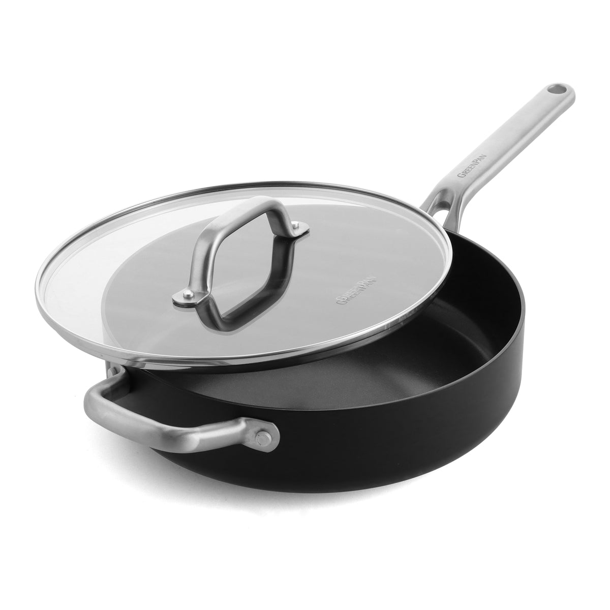 Omega Ceramic Nonstick 4.5-Quart Sauté Pan with Lid