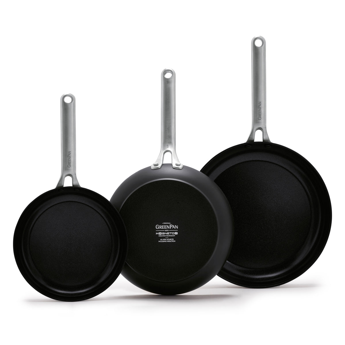 Omega Ceramic Nonstick 8", 9.5" and 11" Frypan Set