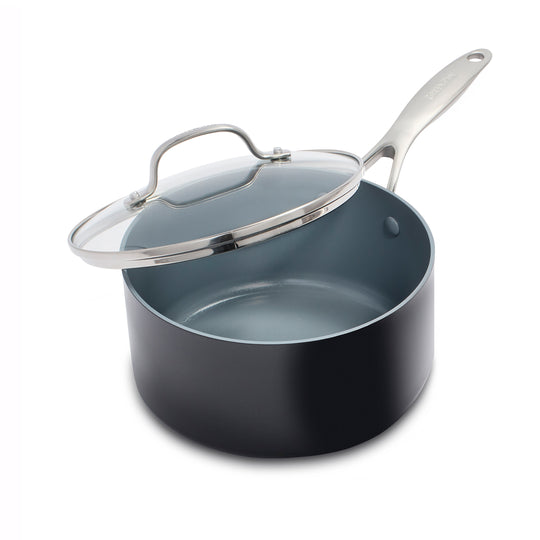 Five Two by GreenPan 2.75-Quart Saucepan with Straining Lid and Pour Spouts