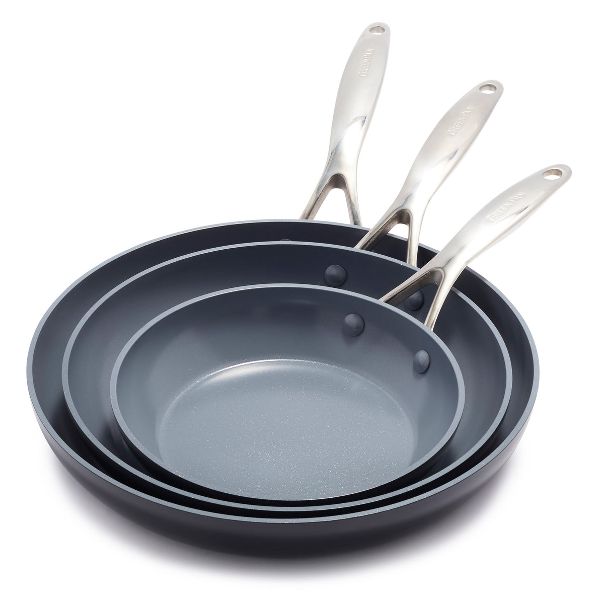 Valencia Pro Ceramic Nonstick 8", 9.5", and 11" Frypan Set