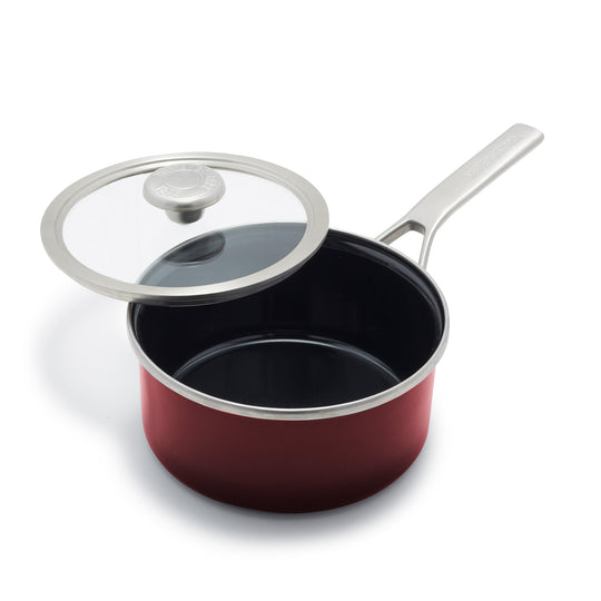 Mainstays Stainless Steel 3-Quart Saucepan with Straining Lid