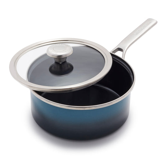 Mini Ceramic Nonstick 1-Quart Saucepan, Navy