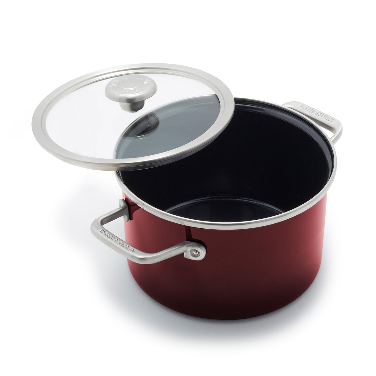 Merten & Storck Steel Core Enameled 4-Quart Stockpot with Lid | Merlot Red