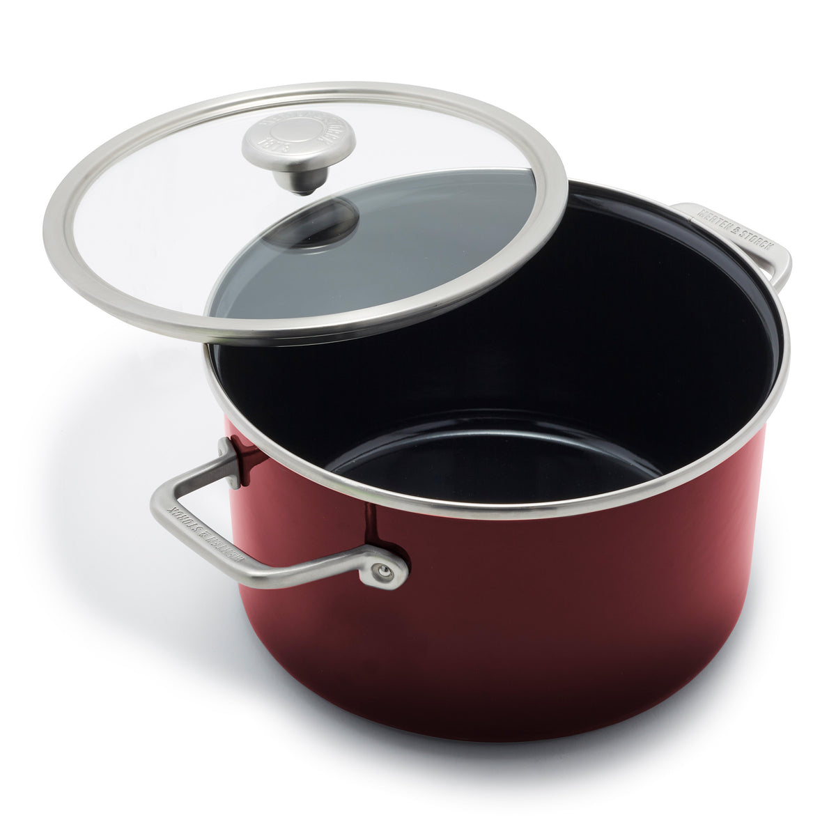 Merten & Storck Steel Core Enameled 6-Quart Stockpot with Lid | Merlot Red