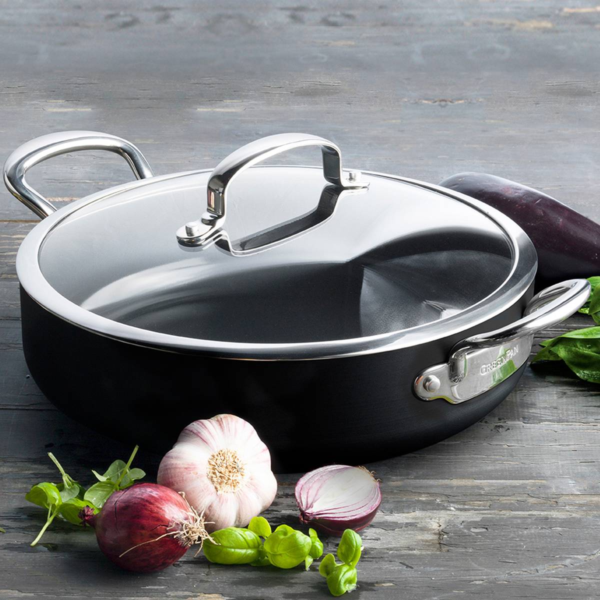 Barcelona Ceramic Nonstick 5-Quart Sauté Pan with Lid