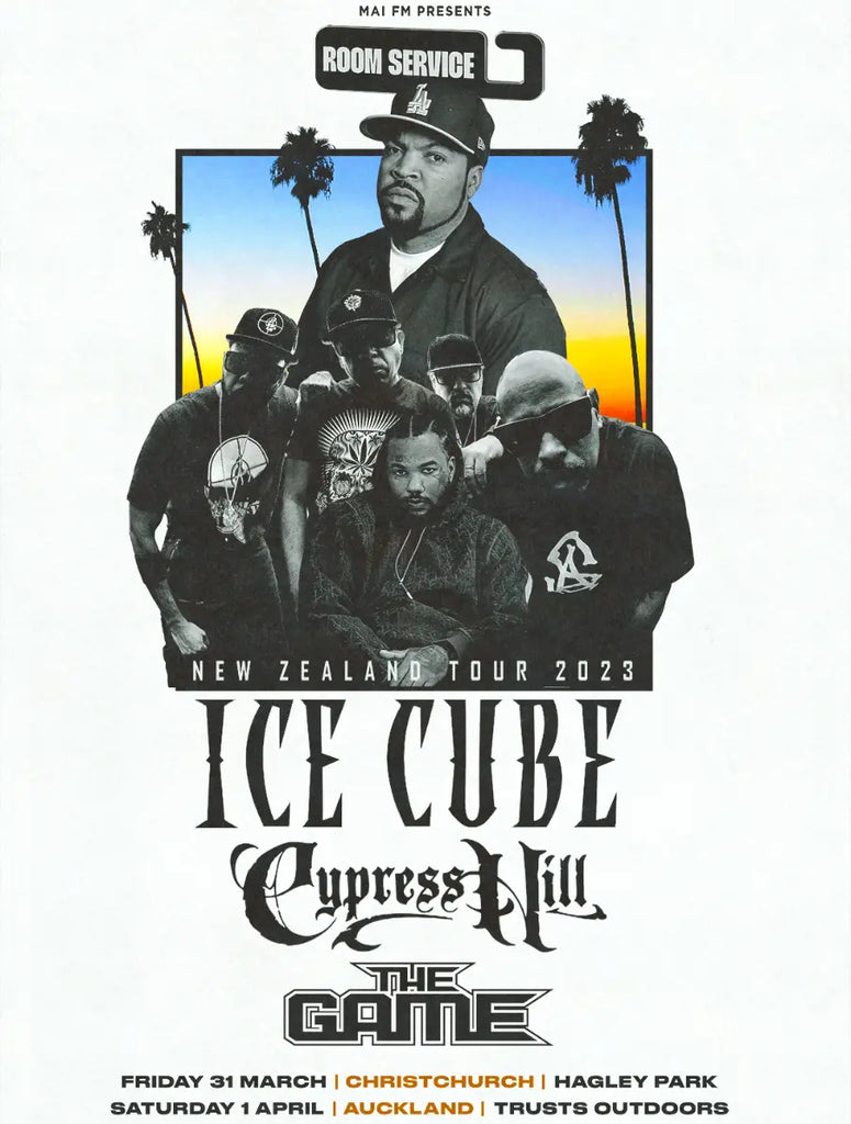 Ice Cube, Cypress Hill & The Game 2023 NZ Tour Guide Twisted Thread