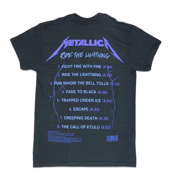 Metallica - Ride The Lightning - Black T-Shirt (W/Back – Twisted Thread