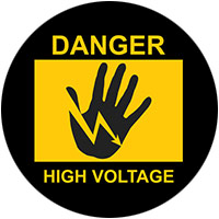 Danger high voltage sign