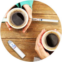 Coffee and nicotine e-cigs