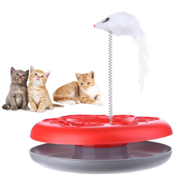 Cat Mouse Toy Crazy Amusement Disk Multifunctional Disk Play Activity Pet Funny Mouse Toys For Cats 0