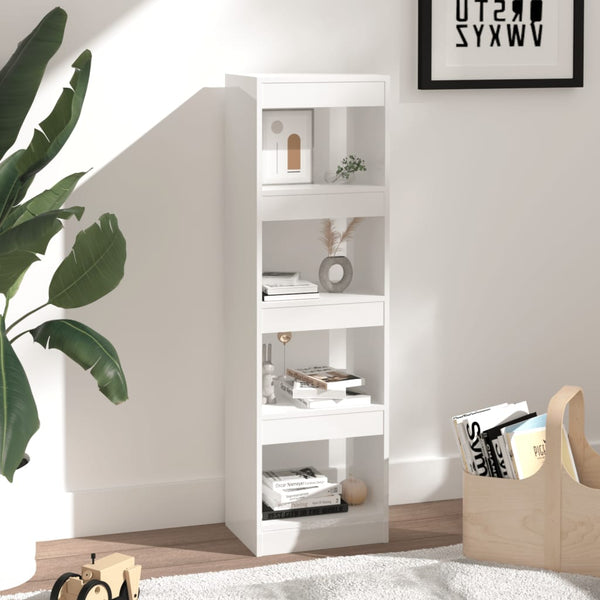 Book Cabinet/Room Divider High Gloss White 40x30x135 cm 3