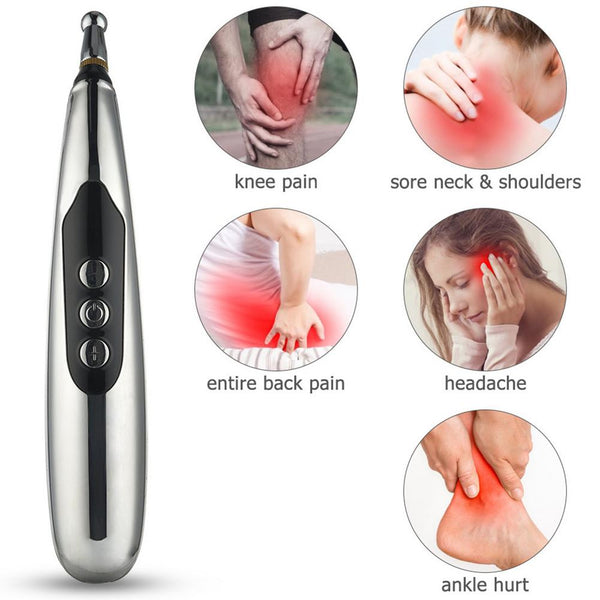 Rechargeable Acupoint Massage Pen 3/5 Head Acupuncture Device Pulse Magnetic Therapy Dredging Meridian Pen 1