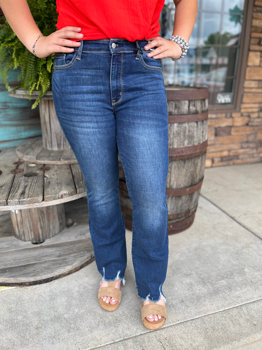 Enya Hi Rise Tummy Control Slim Boot Cut w/ Side Slit Judy Blue Jeans –  True Betty Boutique