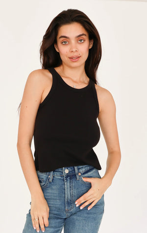 Dear John- Tamia Cropped Racerback Tank- Black - Bella Forte LLC