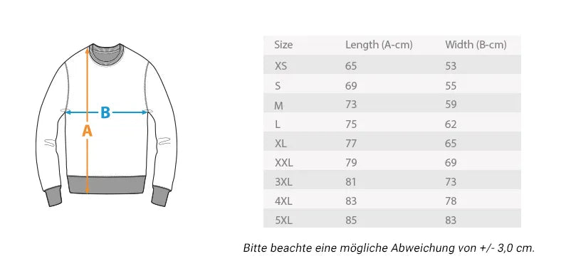 Größentabelle Changer Sweatshirt 2.0