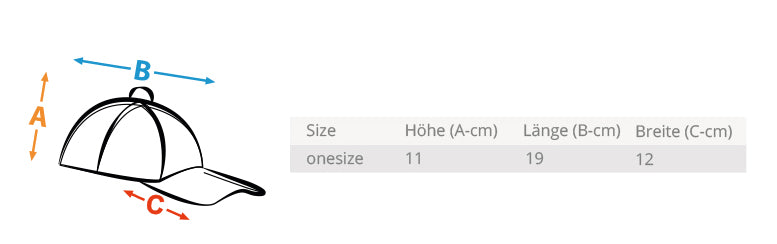 Size Chart Organic Baseball Cap