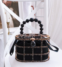 Load image into Gallery viewer, Rhinestone &amp; Pearl Basket Evening Clutch Bags
