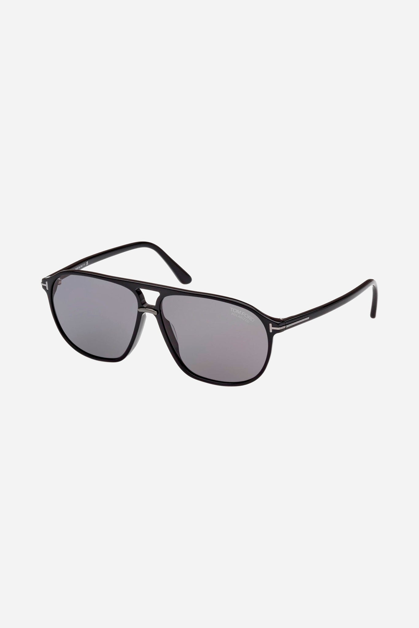 Tom Ford navigator sunglasses with shiny black frame
