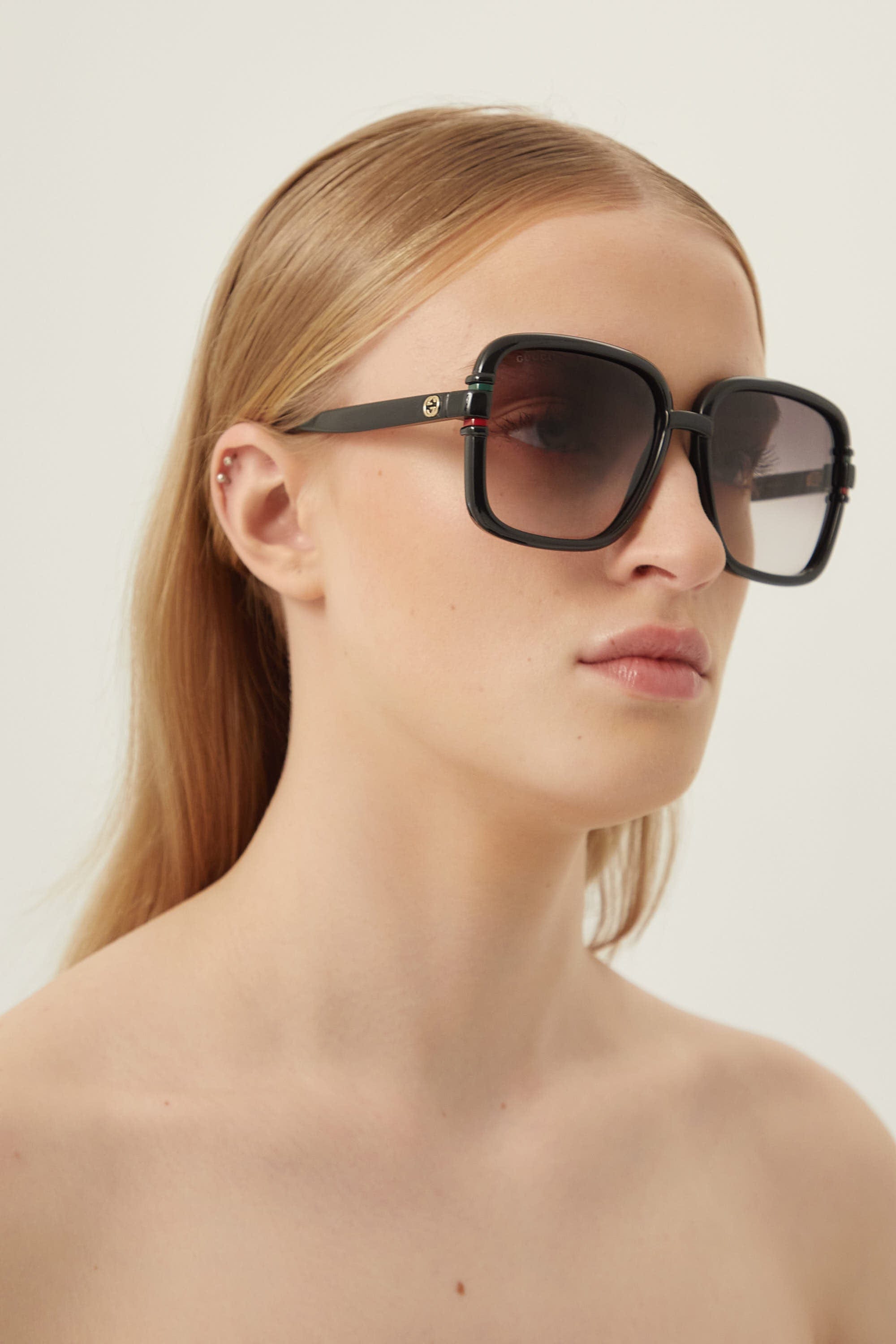 gucci square black sunglasses