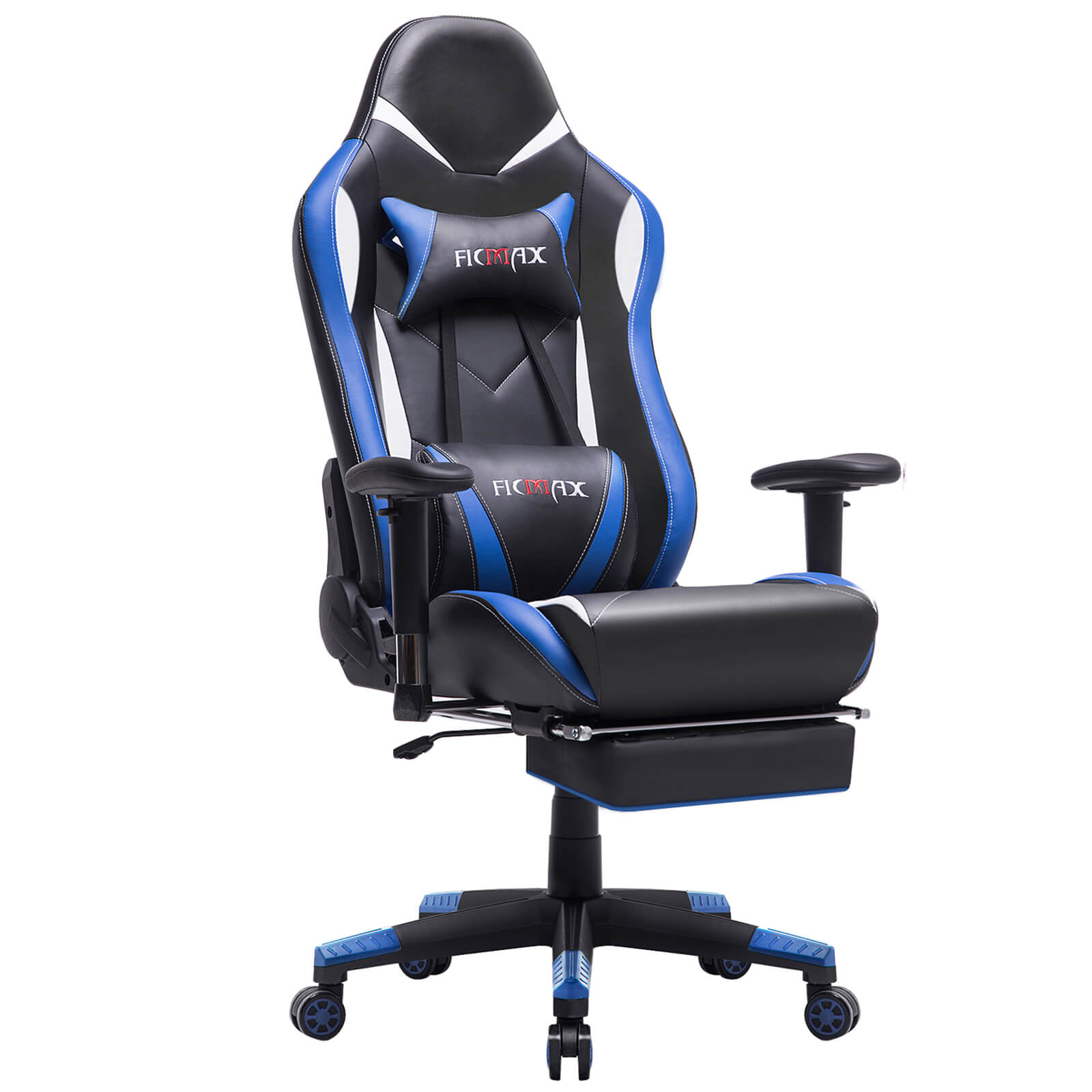 FS-02 - Ficmax Ergonomic Massage Gaming Chair Blue