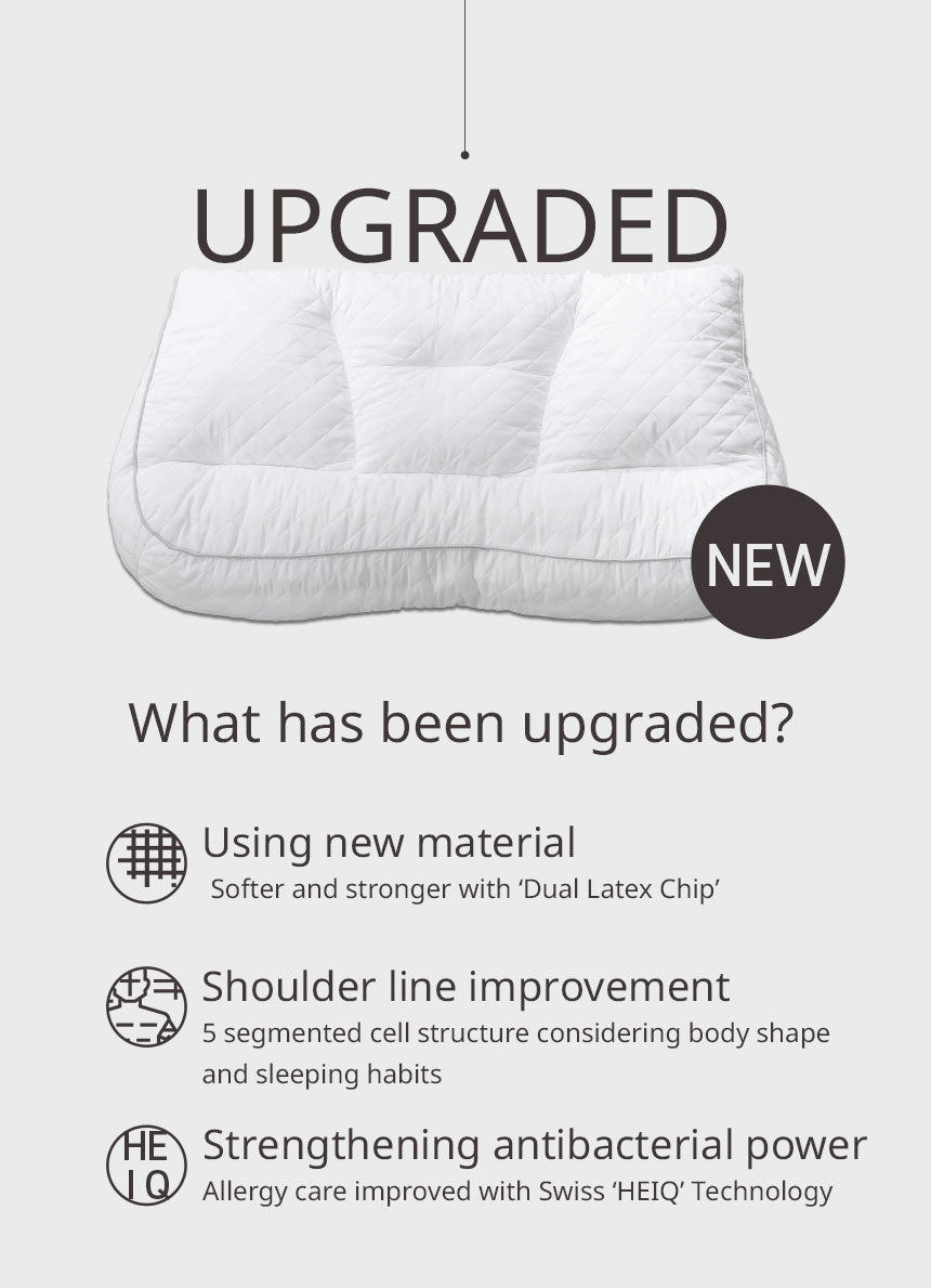 Milk Pillow PLUS has been upgraded - Using new material, Shoulder line improvement, Strengthening antibacterial power.