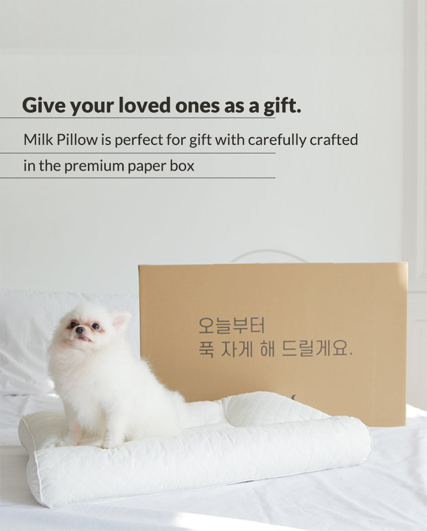 Mlik Pillow is perfect for gift with carefully crafted in the premium paper box.