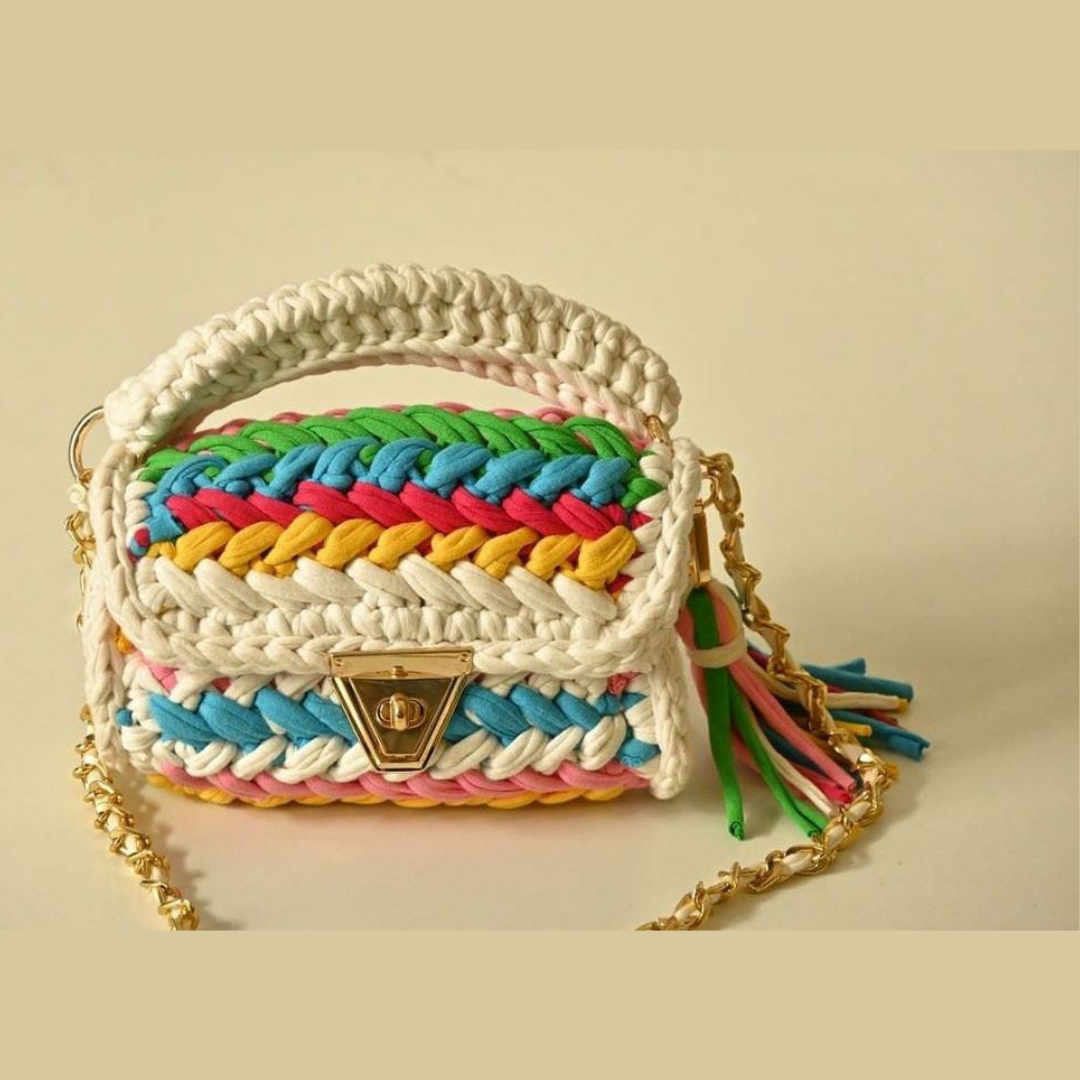 Stylish and elegant handmade sling bag with special beads design for women