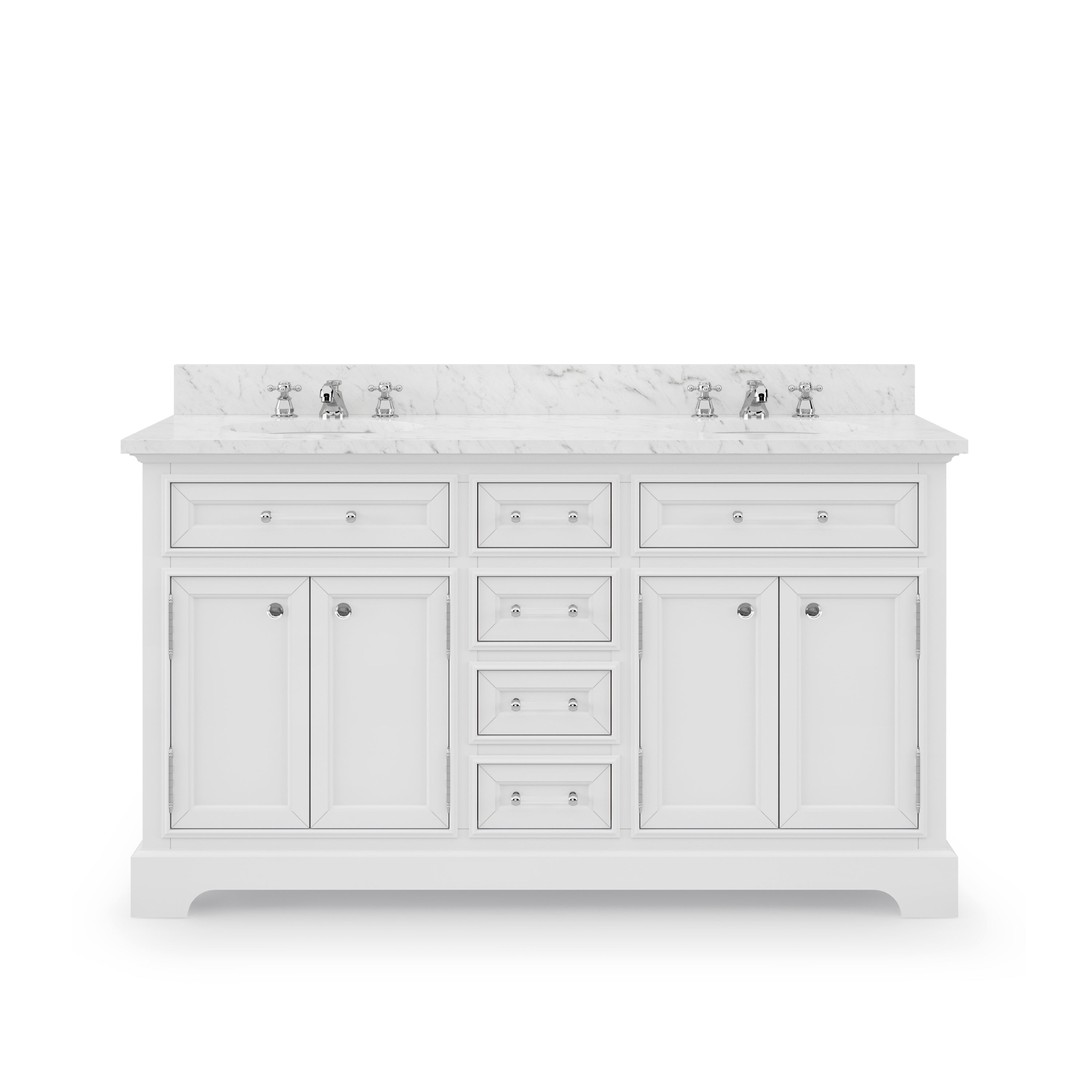 Water Creation 60 Inch Pure White Double Sink Bathroom Vanity From The Point Design 