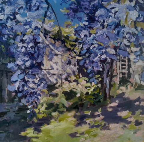 Jill Hudson Wisteria and the Lilac Tree The Byre Gallery 