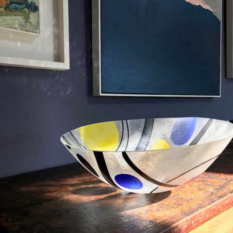 Helen Eastham glass vessel, the Byre Gallery, Cornwall 