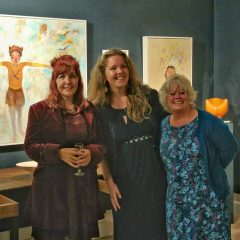 Cornish artist Siobhan Purdy with poets Rene Crouch and Alison Tangye